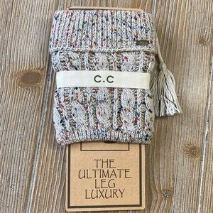 CC cable knit leg/boot cuff warmers